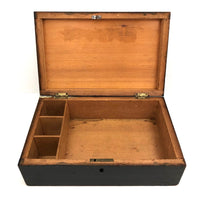 19th C Dovetailed Writing Box with Fine Scherenschnitte Decorated Lid
