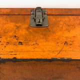Terrific Large Vintage Orange Metal Toolbox with Interior Tray