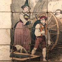 Early Hand-colored Six Sided Victorian Picture Puzzle (Missing a Few Blocks)