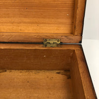 19th C Dovetailed Writing Box with Fine Scherenschnitte Decorated Lid