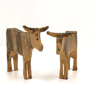 Two Little German Erzgebirge Horned Cows