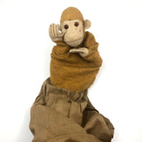Handmade Felt and Linen Monkey Hand Puppet!