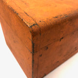 Terrific Large Vintage Orange Metal Toolbox with Interior Tray