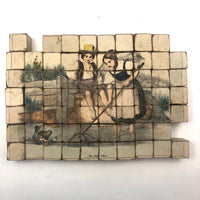 Early Hand-colored Six Sided Victorian Picture Puzzle (Missing a Few Blocks)