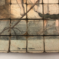 Early Hand-colored Six Sided Victorian Picture Puzzle (Missing a Few Blocks)