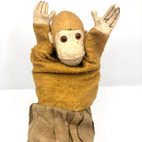 Handmade Felt and Linen Monkey Hand Puppet!