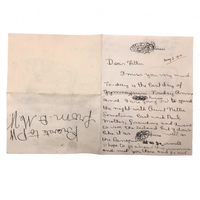 Lot of Three Drawings Plus Letter by Dorothy Washburn, Boston, 1908-10