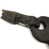Gorgeous, Very Old Hand-tooled Leather Chain with Wooden End Piece