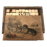 Early Hand-colored Six Sided Victorian Picture Puzzle (Missing a Few Blocks)