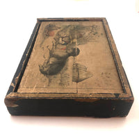 Early Hand-colored Six Sided Victorian Picture Puzzle (Missing a Few Blocks)