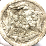 Wonderful Hand-Carved Marble Drum Stool (?) with Variety of Flowers