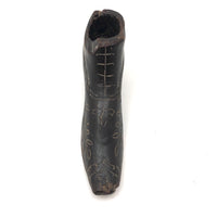 Antique Hand-carved Treen Shoe with Vine Design