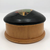 Hand-painted Round Wooden Trinket Box with Colorful Fish