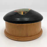 Hand-painted Round Wooden Trinket Box with Colorful Fish
