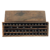 Old Letter and Number Stamps Set in Original Slide Top Box (Letters and Numbers Complete)
