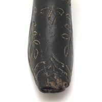 Antique Hand-carved Treen Shoe with Vine Design