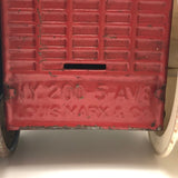 Louis Marx Red and Blue Tractor with Make Do Wheel