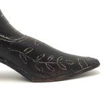 Antique Hand-carved Treen Shoe with Vine Design