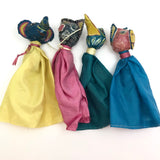 Hand-puppet Animals with Painted Papier Mache Heads - Set of 4