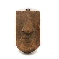 Wonderful, Unusual Old Carved Pine Partial Face