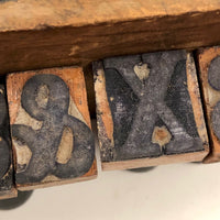 Old Letter and Number Stamps Set in Original Slide Top Box (Letters and Numbers Complete)