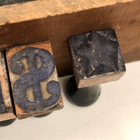 Old Letter and Number Stamps Set in Original Slide Top Box (Letters and Numbers Complete)