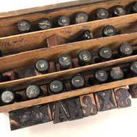 Old Letter and Number Stamps Set in Original Slide Top Box (Letters and Numbers Complete)