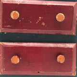 Miniature Red and Blue Two Drawer Cigar Box Chest