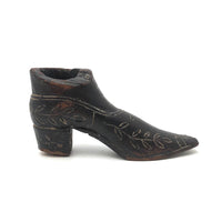 Antique Hand-carved Treen Shoe with Vine Design