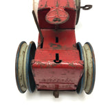 Louis Marx Red and Blue Tractor with Make Do Wheel