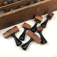 Old Letter and Number Stamps Set in Original Slide Top Box (Letters and Numbers Complete)