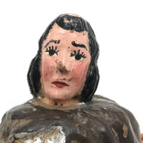 Carved, Polychromed Folk Art Saint with Very Large and Twisted Feet!