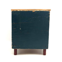 Miniature Red and Blue Two Drawer Cigar Box Chest