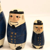 Nautical Captains Hand-painted Vintage Nesting Dolls Set