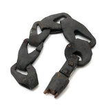 Gorgeous, Very Old Hand-tooled Leather Chain with Wooden End Piece