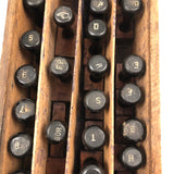Old Letter and Number Stamps Set in Original Slide Top Box (Letters and Numbers Complete)