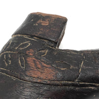 Antique Hand-carved Treen Shoe with Vine Design