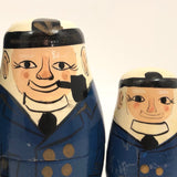 Nautical Captains Hand-painted Vintage Nesting Dolls Set