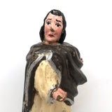 Carved, Polychromed Folk Art Saint with Very Large and Twisted Feet!