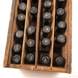 Old Letter and Number Stamps Set in Original Slide Top Box (Letters and Numbers Complete)