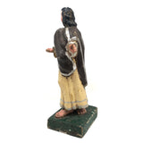 Carved, Polychromed Folk Art Saint with Very Large and Twisted Feet!