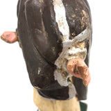 Carved, Polychromed Folk Art Saint with Very Large and Twisted Feet!