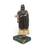 Carved, Polychromed Folk Art Saint with Very Large and Twisted Feet!