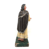 Carved, Polychromed Folk Art Saint with Very Large and Twisted Feet!