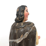 Carved, Polychromed Folk Art Saint with Very Large and Twisted Feet!