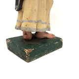 Carved, Polychromed Folk Art Saint with Very Large and Twisted Feet!