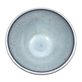 Mid-Century Hand-thrown Pedestal Bowl with White Fat Lava Glazing