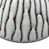 Mid-Century Hand-thrown Pedestal Bowl with White Fat Lava Glazing