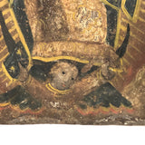 Antique Mexican Retablo on Tin of Madonna, Our Lady of Guadaloupe