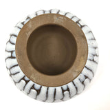 Mid-Century Hand-thrown Pedestal Bowl with White Fat Lava Glazing